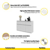 NOAH - Chest of 3 Drawers and 3 Doors - Bedroom Dresser Storage Cabinet Sideboard - Wotan Oak / White Gloss H29 1/2" W47 1/4" D13 3/4"