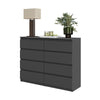 GABRIEL - Chest of 8 Drawers - Bedroom Dresser Storage Cabinet Sideboard - Anthracite H36 3/8" W47 1/4" D13 1/4"