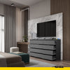 GABRIEL - Chest of 12 Drawers (8+4) - Bedroom Dresser Storage Cabinet Sideboard - Anthracite H36 3/8" W70 7/8" D13 1/4