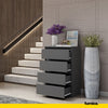 GABRIEL - Chest of 4 Drawers - Bedroom Dresser Storage Cabinet Sideboard - Anthracite H36 3/8" W23 5/8" D13 1/4"