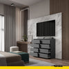 GABRIEL - Chest of 8 Drawers - Bedroom Dresser Storage Cabinet Sideboard - Anthracite H36 3/8" W47 1/4" D13 1/4"