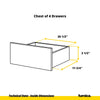 GABRIEL - Chest of 14 Drawers (4+6+4) - Bedroom Dresser Storage Cabinet Sideboard - Black Matt H36 3/8" W86 5/8" D13 1/4"