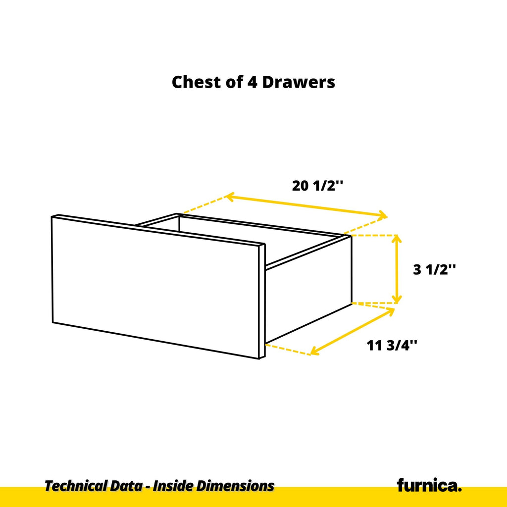 GABRIEL - Chest of 10 Drawers (6+4) - Bedroom Dresser Storage Cabinet Sideboard - Concrete / White Gloss H36 3/8" / 27 1/2" W63" D13 1/4"