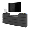 GABRIEL - Chest of 14 Drawers (4+6+4) - Bedroom Dresser Storage Cabinet Sideboard - Anthracite H36 3/8" W86 5/8" D13 1/4"