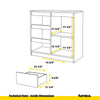 MIKEL - Chest of 3 Drawers and 1 Door - Bedroom Dresser Storage Cabinet Sideboard - White Matt / Wotan Oak H29 1/2" W31 1/2" D13 3/4"