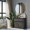 NOAH - Chest of 2 Drawers and 2 Doors - Bedroom Dresser Storage Cabinet Sideboard - Anthracite H29 1/2" W31 1/2" D13 3/4"