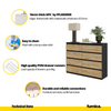 GABRIEL - Chest of 8 Drawers - Bedroom Dresser Storage Cabinet Sideboard - Black Matt / Wotan Oak H36 3/8" W47 1/4" D13 1/4"