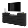 GABRIEL - Chest of 14 Drawers (4+6+4) - Bedroom Dresser Storage Cabinet Sideboard - Black Matt H36 3/8" W86 5/8" D13 1/4"