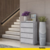 GABRIEL - Chest of 4 Drawers - Bedroom Dresser Storage Cabinet Sideboard - Concrete H36 3/8" W23 5/8" D13 1/4"