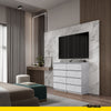GABRIEL - Chest of 8 Drawers - Bedroom Dresser Storage Cabinet Sideboard - Concrete H36 3/8" W47 1/4" D13 1/4"