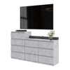 GABRIEL - Chest of 10 Drawers (6+4) - Bedroom Dresser Storage Cabinet Sideboard - Concrete H36 3/8" / 27 1/2" W63" D13 1/4"