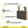 GABRIEL - Chest of 8 Drawers - Bedroom Dresser Storage Cabinet Sideboard - Wotan Oak / Anthracite H36 3/8" W47 1/4" D13 1/4"