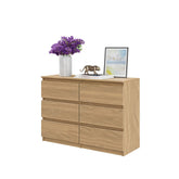 GABRIEL - Chest of 6 Drawers - Bedroom Dresser Storage Cabinet Sideboard - Lancelot H28" W39 3/8" D13"