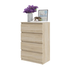 GABRIEL - Chest of 4 Drawers - Bedroom Dresser Storage Cabinet Sideboard - Sonoma Oak H36 3/8" W23 5/8" D13 1/4"