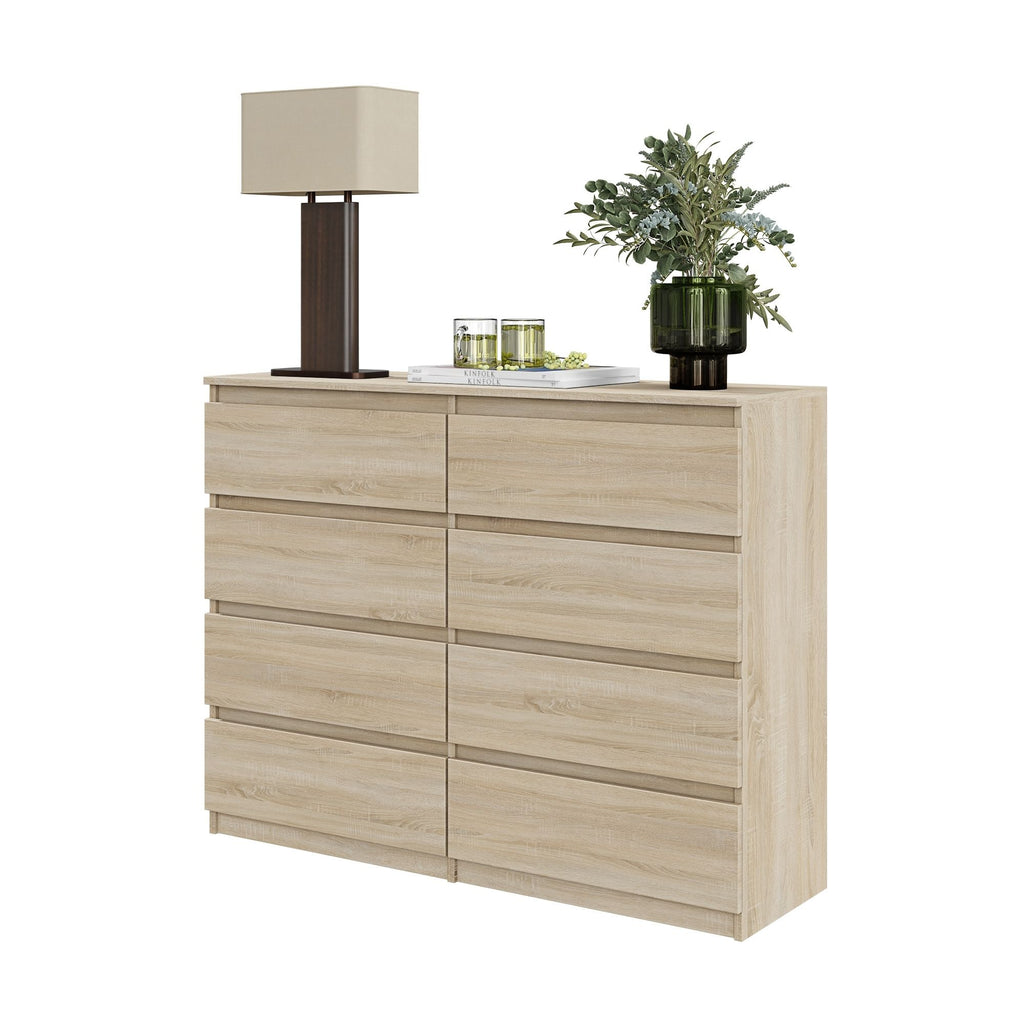 GABRIEL - Chest of 8 Drawers - Bedroom Dresser Storage Cabinet Sideboard - Sonoma Oak H36 3/8" W47 1/4" D13 1/4"