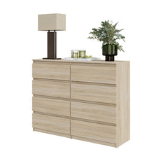 GABRIEL - Chest of 8 Drawers - Bedroom Dresser Storage Cabinet Sideboard - Sonoma Oak H36 3/8" W47 1/4" D13 1/4"