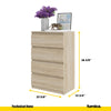 GABRIEL - Chest of 4 Drawers - Bedroom Dresser Storage Cabinet Sideboard - Sonoma Oak H36 3/8" W23 5/8" D13 1/4"