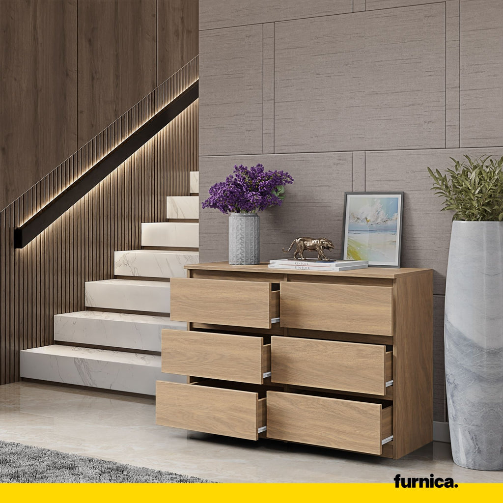 GABRIEL - Chest of 6 Drawers - Bedroom Dresser Storage Cabinet Sideboard - Lancelot H28" W39 3/8" D13"
