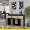 NOAH - Chest of 3 Drawers and 3 Doors - Bedroom Dresser Storage Cabinet Sideboard - Anthracite / Sonoma Oak H29 1/2" W47 1/4" D13 3/4"