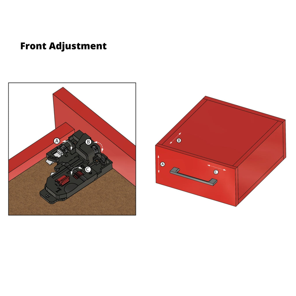 Set of Soft-Close Undermount Slides (left and right), Full Extension - 22 inch