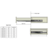 Push-to-Open Undermount Slides (left and right), Full Extension - 22 inch