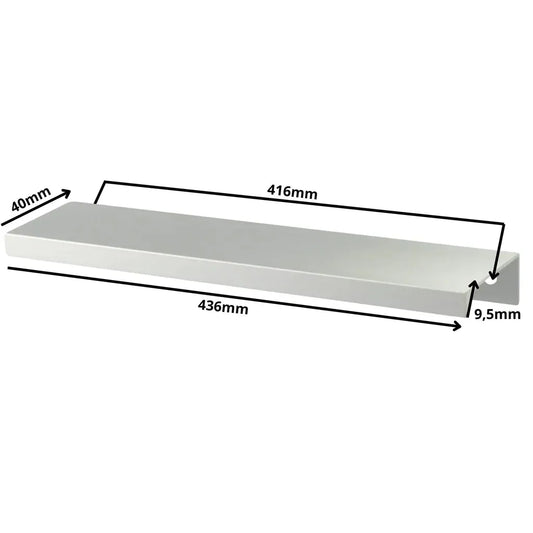 Edge Grip Round Edge Profile Metal Cabinet Pull 16-3/8 inch (416 mm) (17-3/16 inch (436 mm) Overall Length) - Electropolished