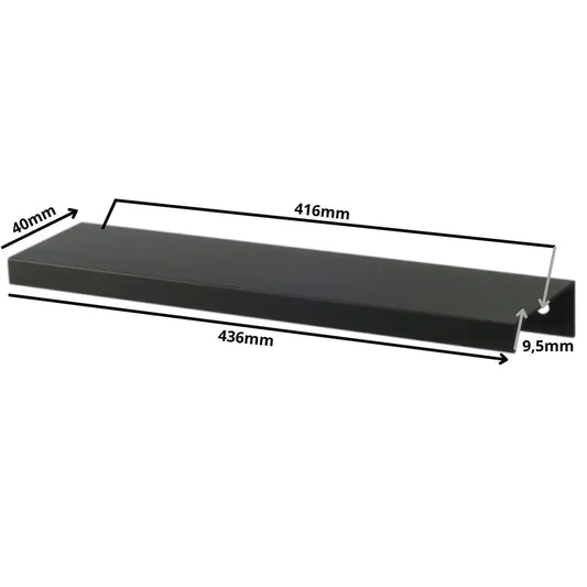 Edge Grip Round Profile Handle 16-3/8 inch (416 mm) (17-3/16 inch (436 mm) Overall Length) - Matte Black