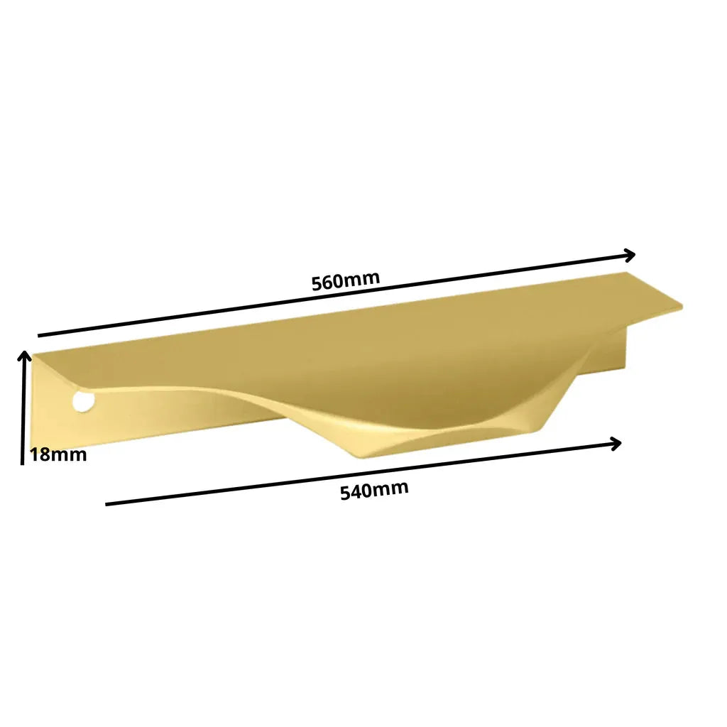 Edge Pull Round Profile Cabinet Handle 21-1/4 inch (540 mm) Center-to-Center (22 inch (560 mm) Overall Length) - Gold
