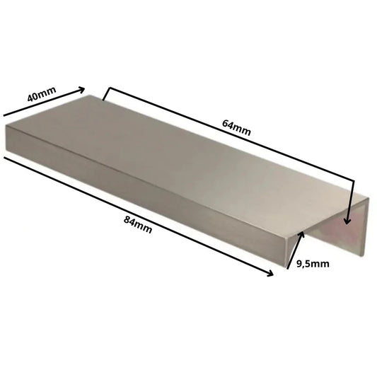 Edge Grip Round Profile Cabinet Handle 2-1/2 inch (64 mm) (3-5/16 inch (84 mm) Overall Length) - Brushed Stainless Steel Finish