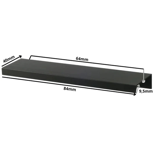 Edge Grip Round Profile Cabinet Handle 2-1/2 inch (64 mm) (3-5/16 inch / 84 mm Overall Length) - Matte Black