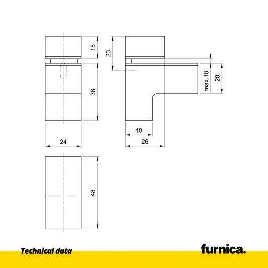 Glass & Panel Holder L-Shape I - Stainless Steel Finish