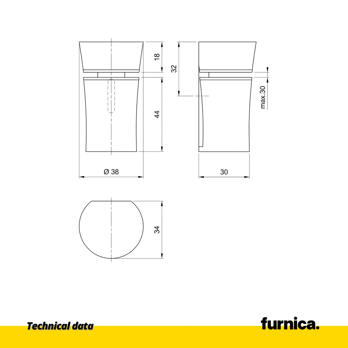 Cylindrical Glass & Panel Holder - Chrome