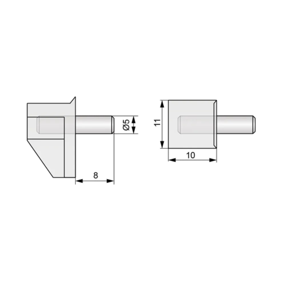 Shelf Brackets Metal-Plastic 3/16 inch (5 mm) - 1 Piece