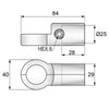 1 inch Half S-Type Connector, Chrome