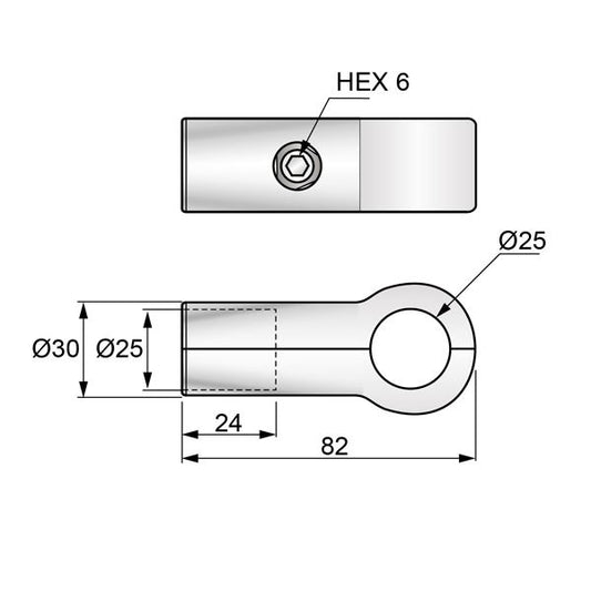 1 inch Single Arm Connector, Chrome NTP