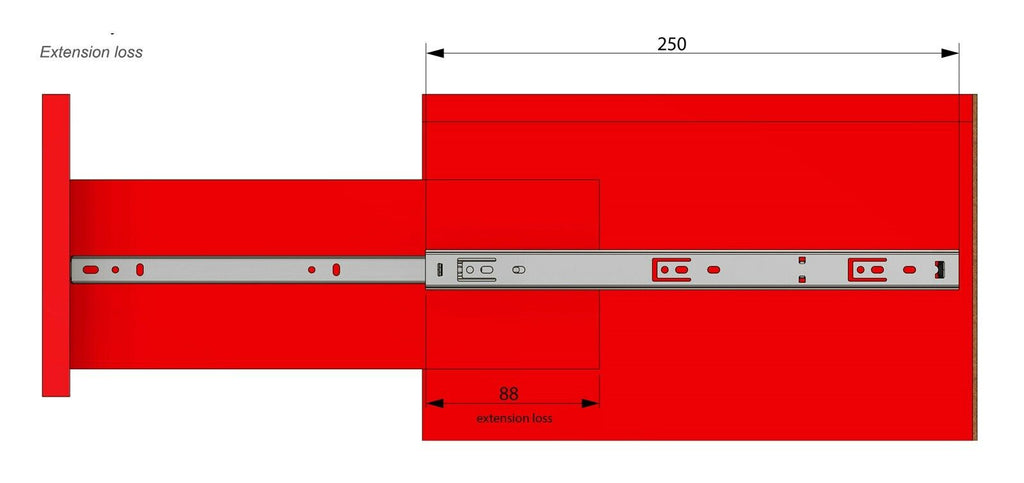 10 inch drawer slides ball bearing H27 (right and left side)