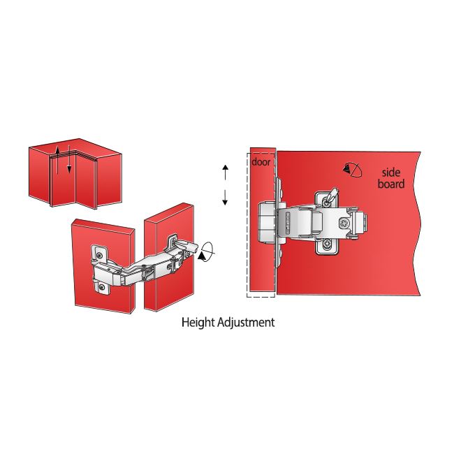 165° Soft-Close Hinge, H2 Mounting Plate with EURO Screws, Overlay Doors