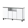 CALVIN - TV Cabinet with 4 Doors - Living Room Storage Sideboard - White Matt H31 1/2" W55 1/8" D13 3/4"