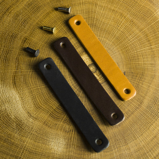 Leather handle foldable