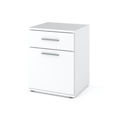CHRIS - Bedside Table - Nightstand with 1 drawer - White Matt H20 1/2" W15 3/4" D15 3/4"