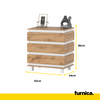 MARGARET - Chest of 3 Drawers - Bedroom Dresser Storage Cabinet Sideboard - White Matt / Wotan Oak H33 7/8" W32 5/8" D17 3/8"
