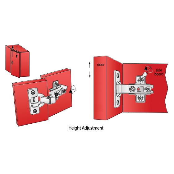 +30º Hinge, H2 Mounting Plate with EURO Screws, Angled Doors