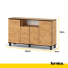 CALVIN - TV Cabinet with 4 Doors - Living Room Storage Sideboard - Lancelot Oak H31 1/2" W55 1/8" D13 3/4"