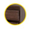GABRIEL - Bedside Table - Nightstand with 2 drawers - Wenge H16 1/8" W11 3/4" D13 3/4"