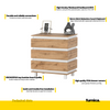 MARGARET - Chest of 3 Drawers - Bedroom Dresser Storage Cabinet Sideboard - White Matt / Wotan Oak H33 7/8" W32 5/8" D17 3/8"