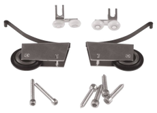 Set of 2 Asymmetrical Top Guides + 2 Bottom Wheels + 6 Screws (Gabriel Handle)