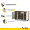 CALVIN - TV Cabinet with 4 Doors - Living Room Storage Sideboard - Sonoma Oak / White Matt H31 1/2" W55 1/8" D13 3/4"