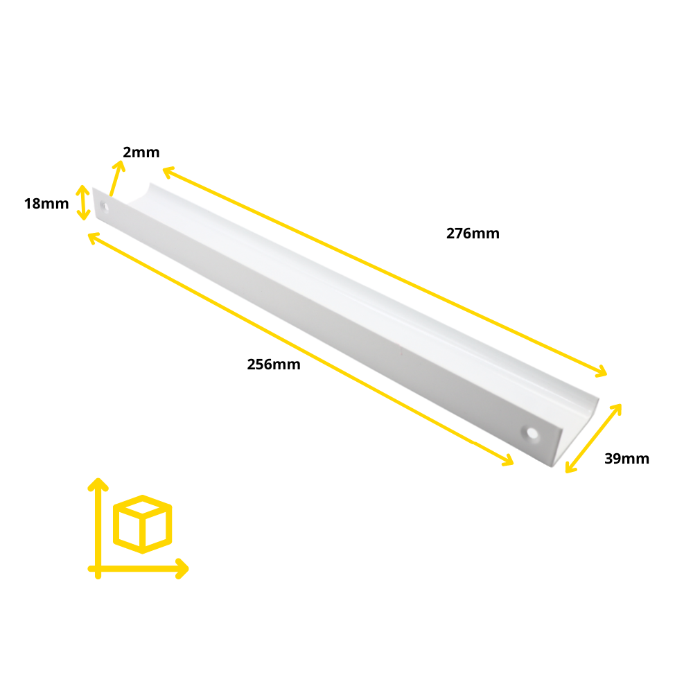 Edge Grip Profile Handle, White, HC 1-1/4, 3-3/4, 5-1/16 inch