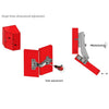 +45º Hinge, H2 Mounting Plate with EURO Screws, Angled Doors