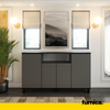 CALVIN - TV Cabinet with 4 Doors - Living Room Storage Sideboard - Anthracite Grey H31 1/2" W55 1/8" D13 3/4"